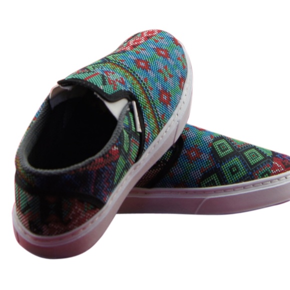 WOMEN'S PRINTED CANVA SNEAKERS ARTISAN TEXTURE ART - Picture 2 of 5